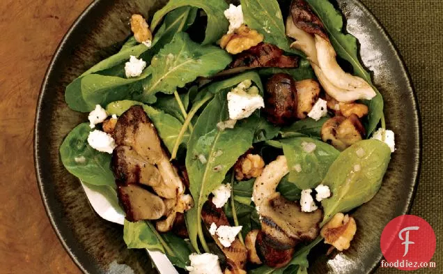 Arugula Salad with Grilled Mushrooms and Goat Cheese