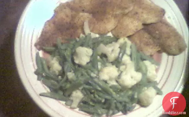 Cajun Sole With Green Beans & Cauliflower