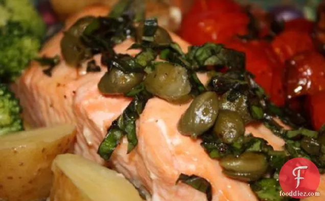 Baked Salmon With Caper Sauce