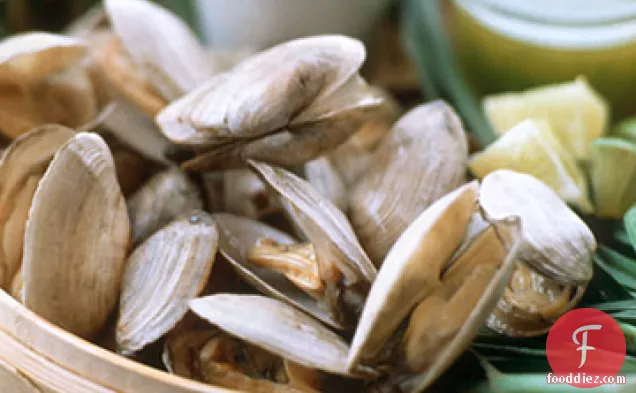 Steamers with Asian Broth and Cilantro Butter