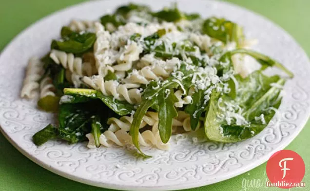 Wilted Baby Arugula, Spinach And Pasta Salad