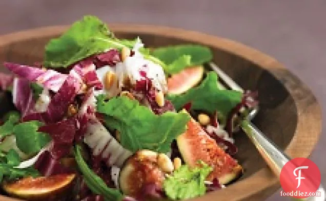 Arugula Salad With Figs, Pine Nuts, And Radicchio