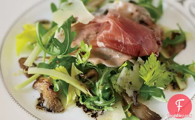Arugula Salad with Prosciutto and Oyster Mushrooms