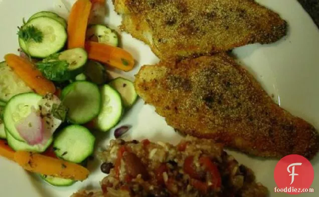 मसालेदार कॉर्नमील-क्रस्टेड कैटफ़िश