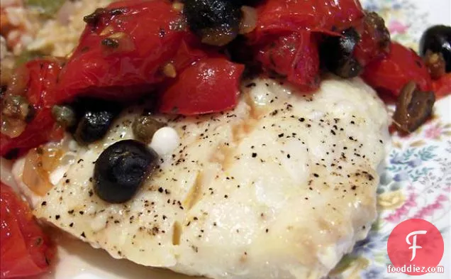 Baked Cod With Tomato-Olive Tapenade