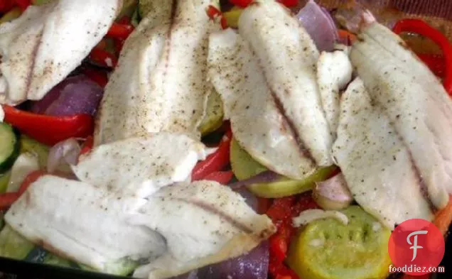 Oven Baked Cod with Roasted Vegetables
