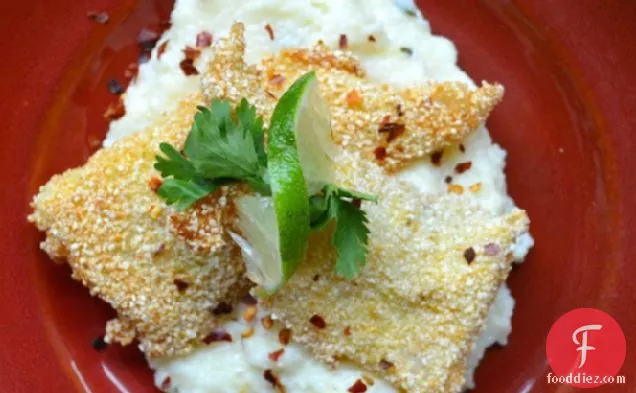 Fried Fish with Cheddar-Thyme Grits