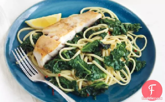 Linguine with Kale and Cod