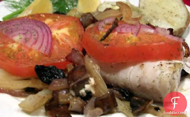Cod With Fennel, Mushrooms, Tomato & Dill