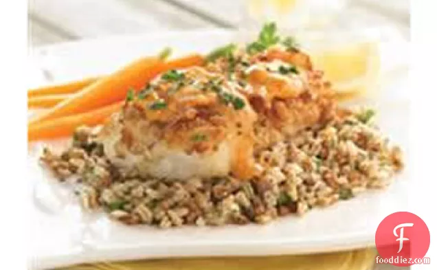 Pretzel Crusted Cod with Apricot Dijon Sauce