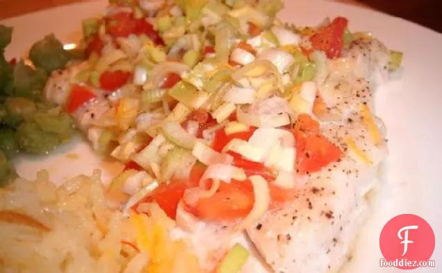 Cod With Cherry Tomatoes and Spring Onions