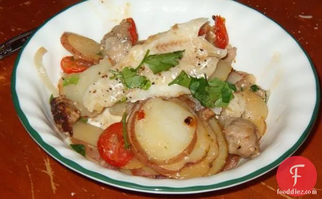 Rachael Ray's Sausage and Fish One Pot