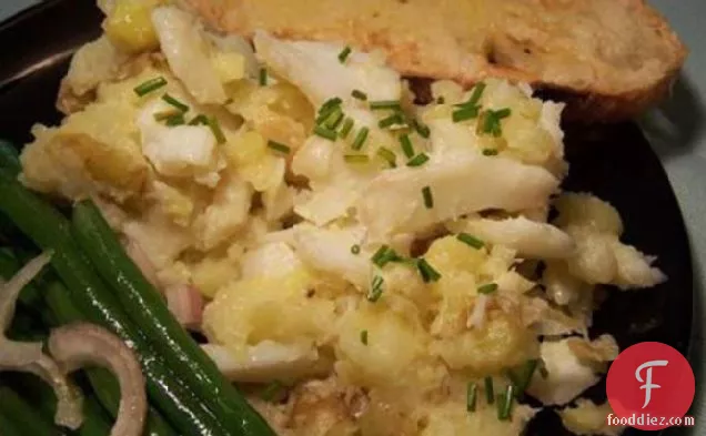 नया आलू और स्मोक्ड हैडॉक क्रश