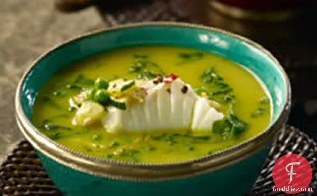 Halibut in Yellow Curry Broth