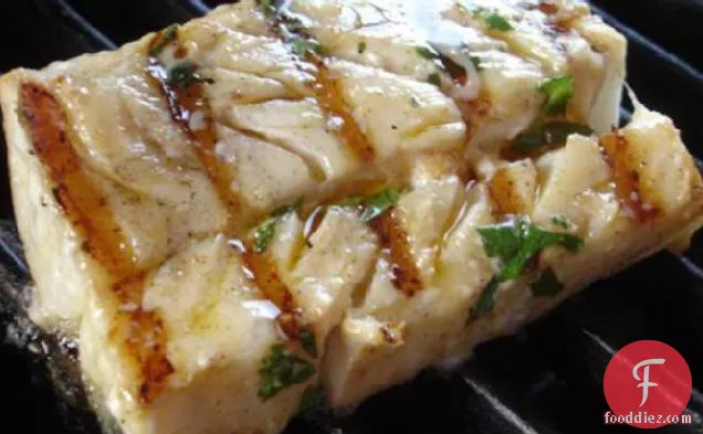 Grilled Marinated Halibut With Picante-Cilantro Mayo