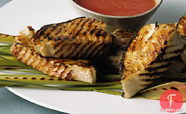 Grilled Halibut with Lemongrass Tomato Sauce