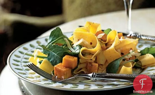 Pappardelle with Roasted Winter Squash, Arugula, and Pine Nuts