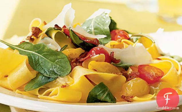 Summer Pappardelle with Tomatoes, Arugula, and Parmesan