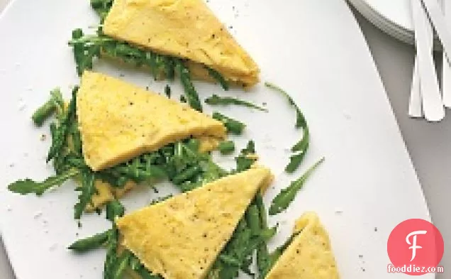 Omelet With Asparagus, Greens, And Pecorino