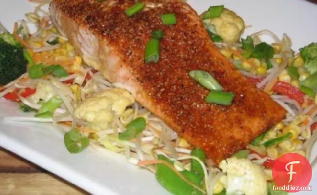 Spicy Salmon With Warm Maple Glaze