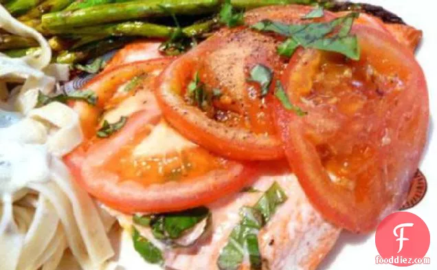 Grilled Salmon With Tomatoes and Basil Recipe