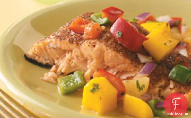 Salmon with Caribbean Salsa