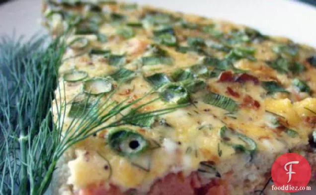 Crustless Smoked Salmon Quiche With Dill