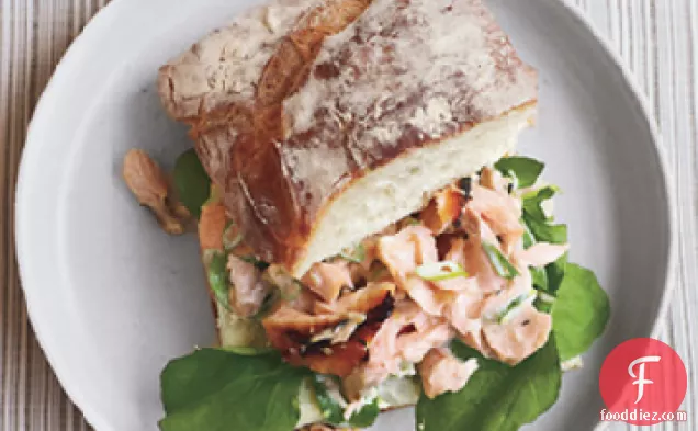 Salmon Salad Sandwiches on Ciabatta