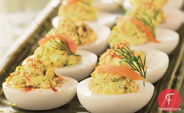 Deviled Eggs with Smoked Salmon and Cream Cheese