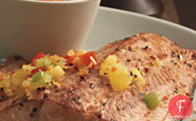 Baked Salmon with Pineapple Salsa