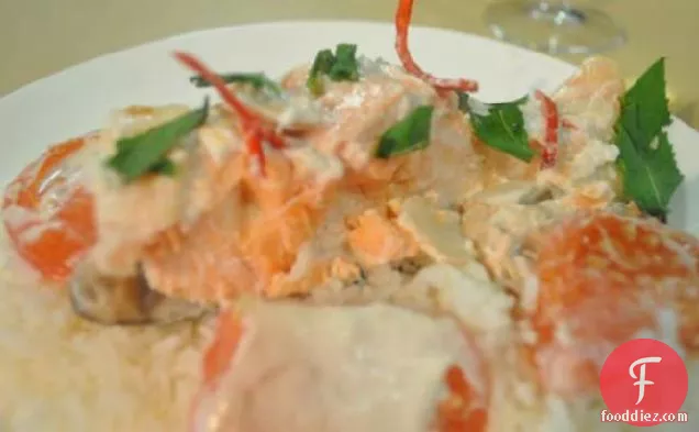 Salmon Cooked in Coconut Milk
