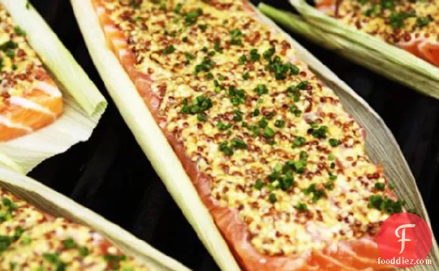 Grilled Salmon In Corn Husks Recipe