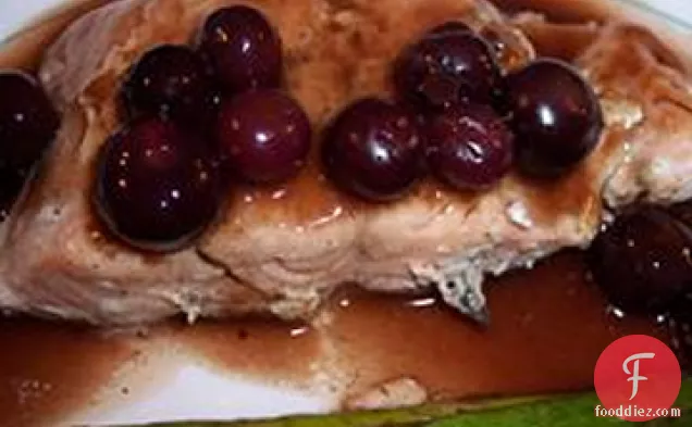 Grilled Salmon Steaks with Savory Blueberry Sauce