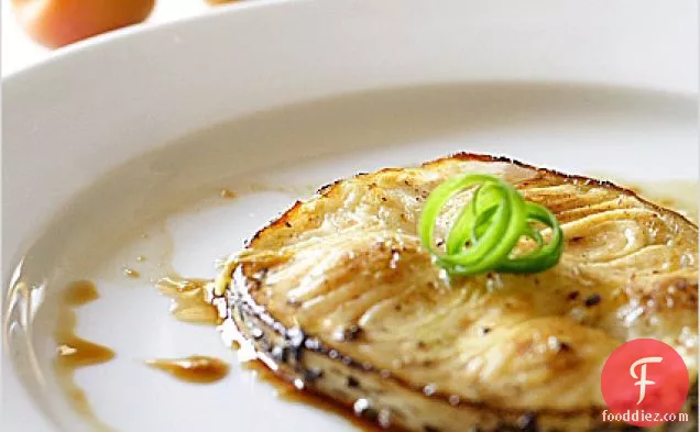 Baked Sea Bass With Ginger Ponzu Sauce