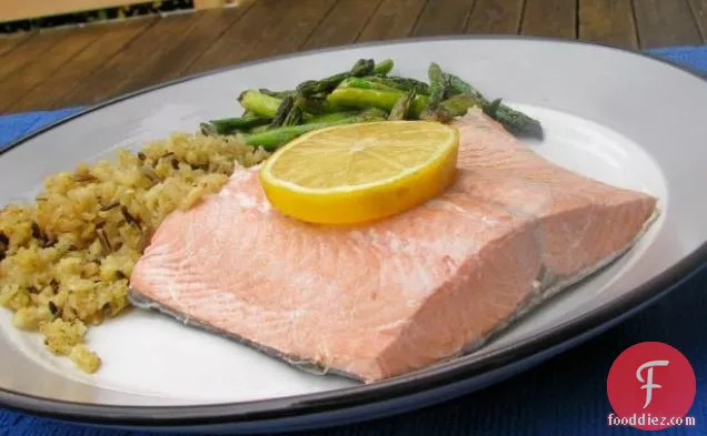Maple Planked Salmon With Grilled Lemon