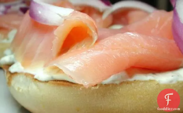 Smoked Salmon and Cream Cheese Open Sandwich for One