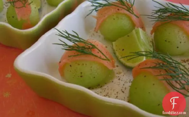 Honeydew With Smoked Salmon