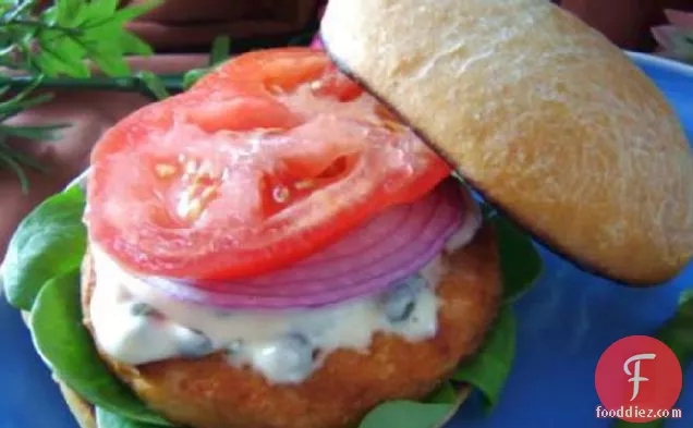Salmon Burgers With Tartar Mayonnaise