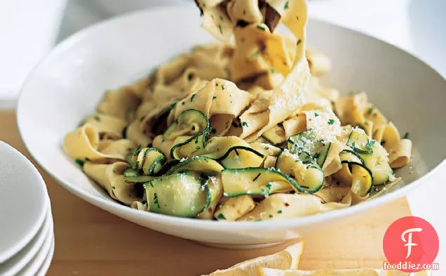 Pappardelle with Zucchini, Anchovies and Mint