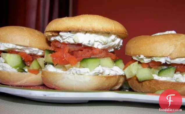 Mini Club Sandwiches With Salmon Carpaccio and Maple