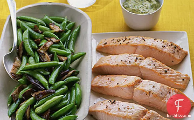 Salmon with Herbed Mustard Sauce