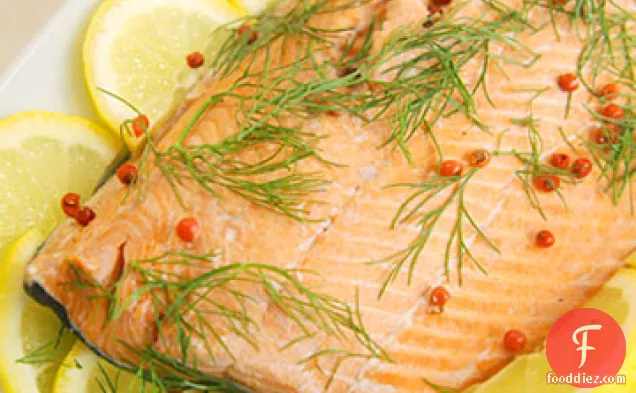Cold-Poached Salmon with Cucumber Salad