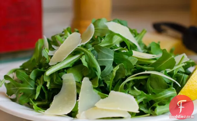 Arugula Salad With Shaved Parmesan, Lemon & Olive Oil