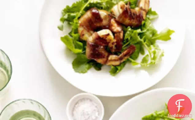 Arugula Salad With Honey-glazed, Bacon-wrapped Shrimp