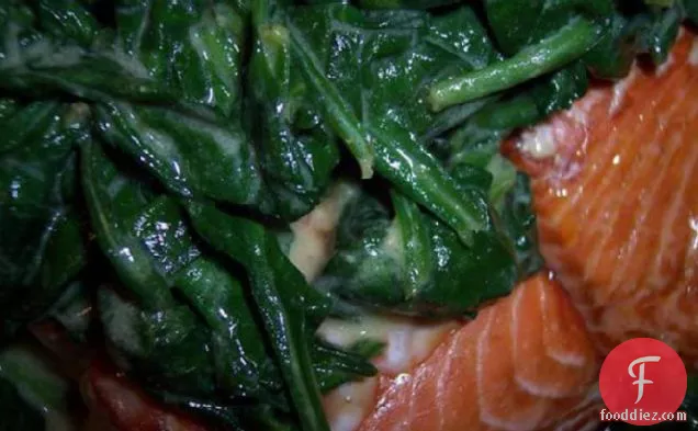 Salmon With Spinach and Mustard