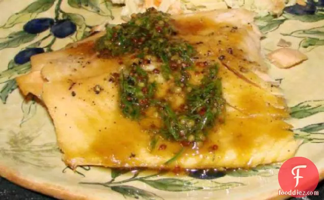 Brown Sugar Roasted Salmon With Maple-Mustard-Dill Sauce