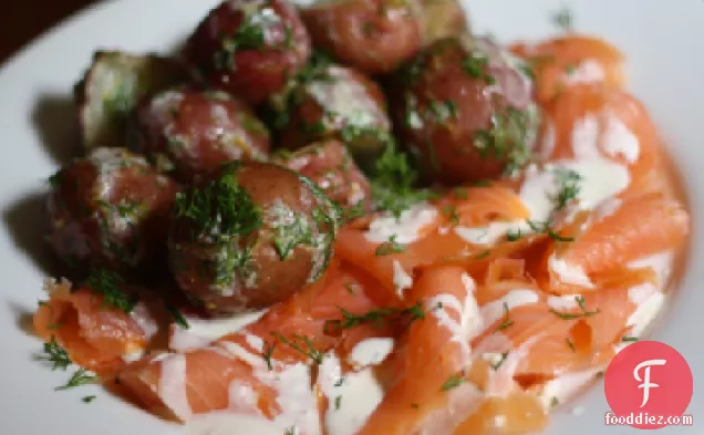 Dinner Tonight: Potato Salad with Smoked Salmon and Horseradish Crème Fraîche