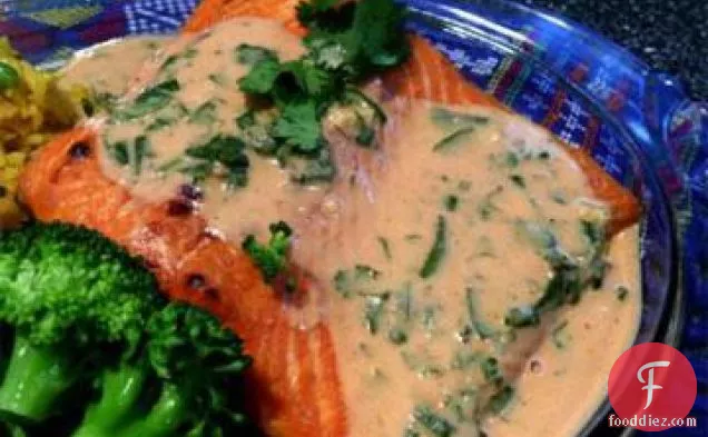 In a Heartbeat Atlantic Salmon With Red Curry Coconut Sauce