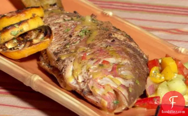 Grilled Whole Fish with Four Pepper-Ginger Sauce