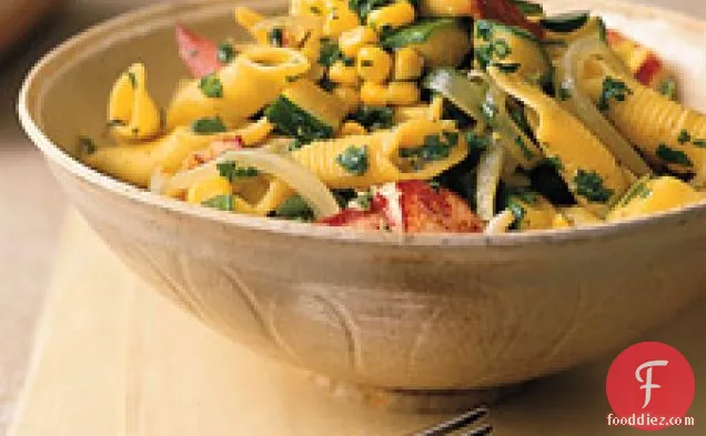 Penne With Lobster, Corn, Zucchini, And Arugula